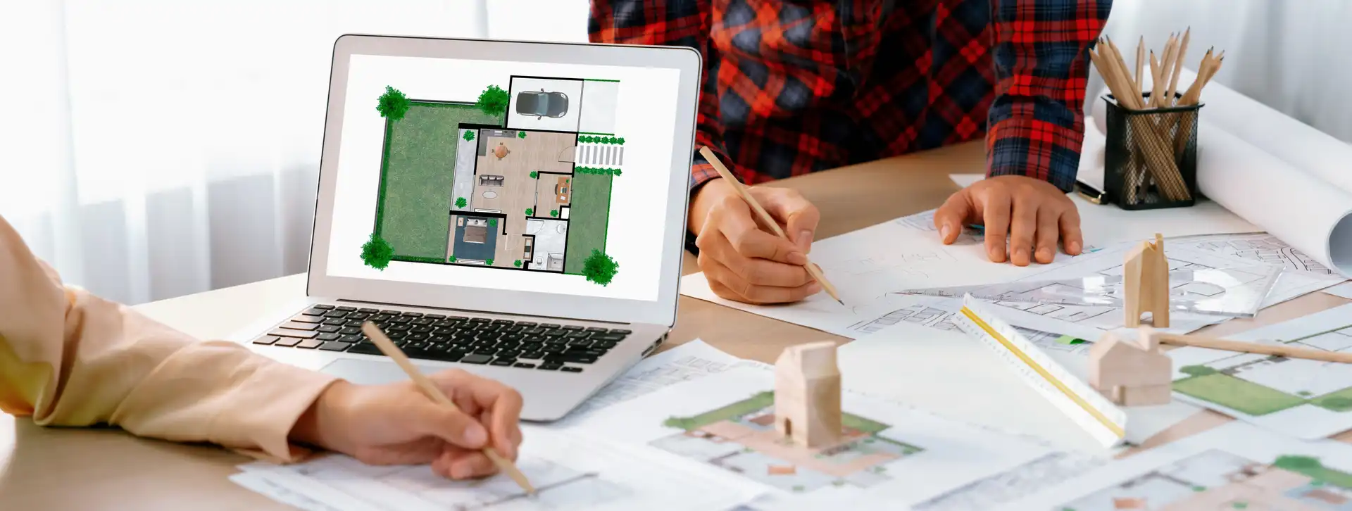 Building construction site representing estimation process